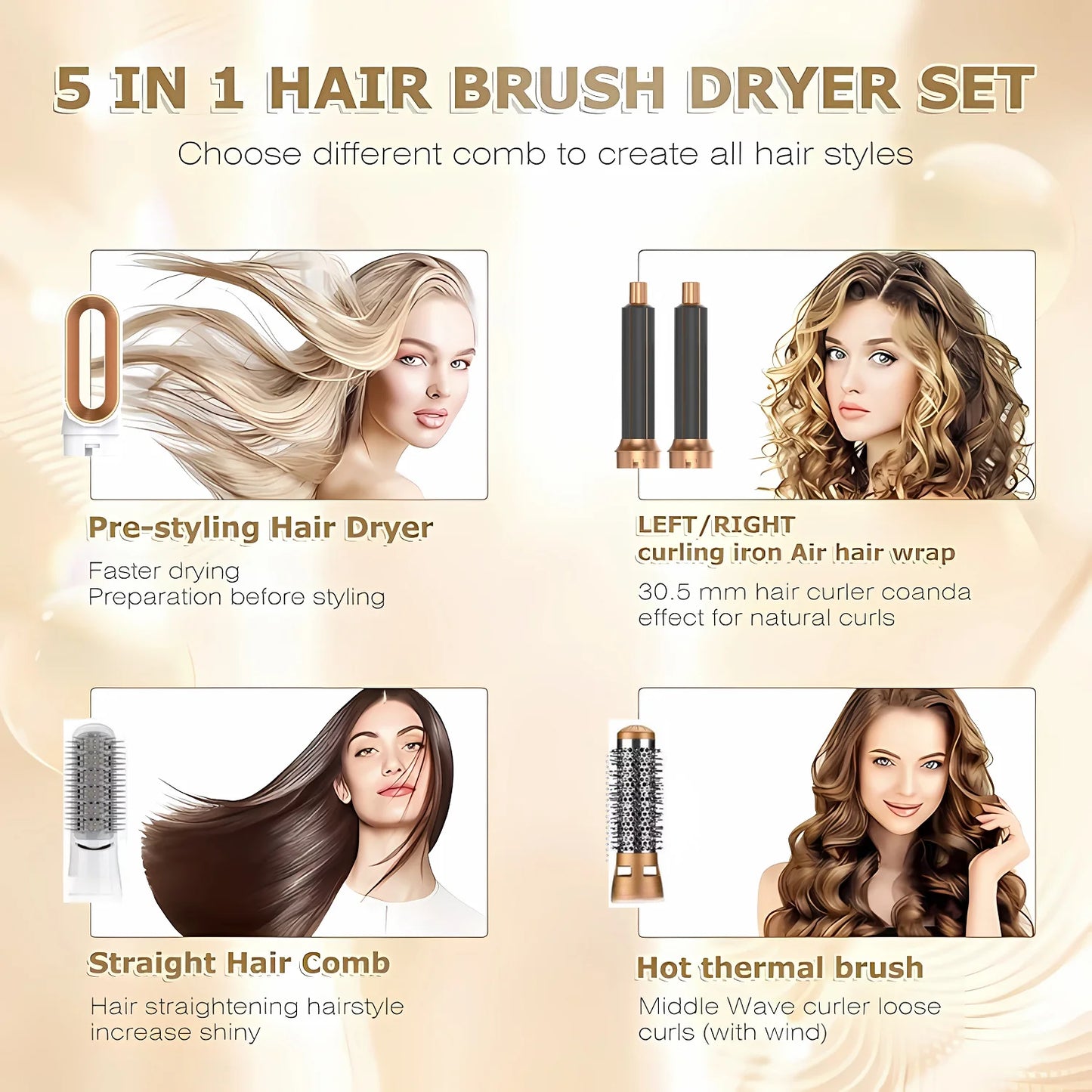 NKCG 5-in-1 Professional Hair Styler – Dry, Curl & Smooth Your Hair in Minutes